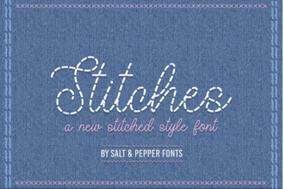 Stitches Font (Sewing Style Fonts, Embroidery Style Fonts)