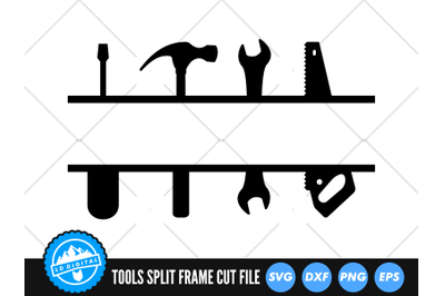 Tool Frame Monogram SVG | Tools Split Frame Cut File | Tools SVG