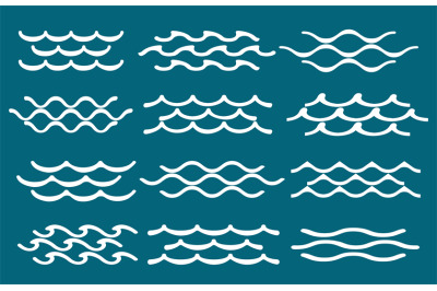 Blue simple water line waves