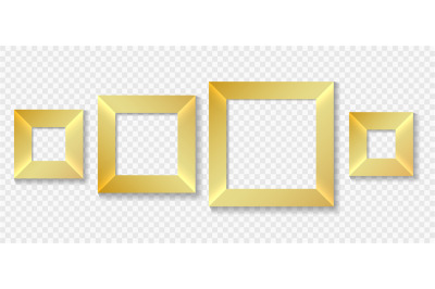 Square golden frames set