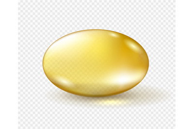 Oil capsule on transparent background