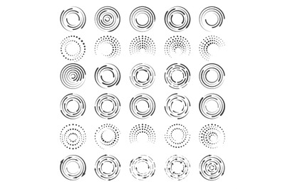 Circle speed line shapes