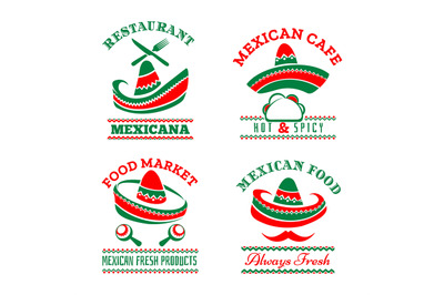 Isolated mexican restaurant logos