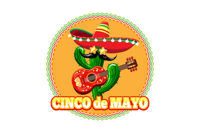 Mexican cinco de mayo emblem