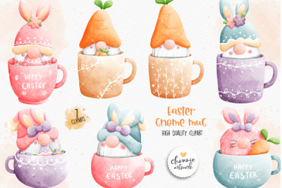 Easter gnome mug clipart, easter clipart, easter gnome clipart