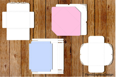 Envelopes for greeting cards, Pop Up or NOT. Four types of envelopes.