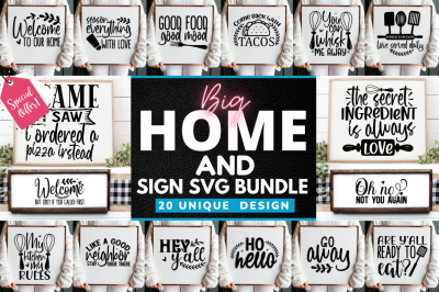 Home &amp; Sign SVG Bundle