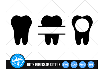 Tooth Split Frame SVG | Tooth Outline and Silhouette | Dentist SVG