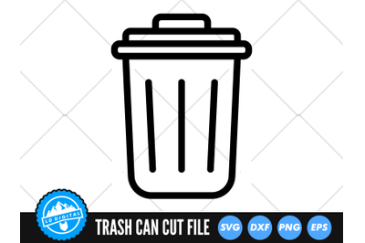 Trash Can SVG | Garbage Can Cut File | Waste Bin SVG