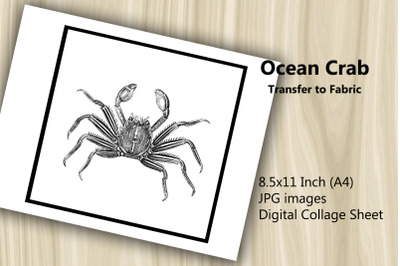 Transfer to Fabric Sheet - Ocean Crab