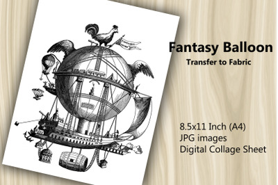 Transfer to Fabric Sheet - Fantasy Balloon