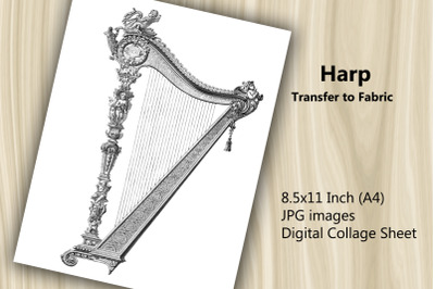 Transfer to Fabric Sheet - Harp