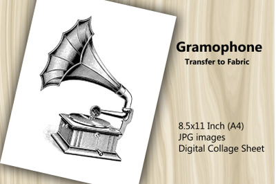 Transfer to Fabric Sheet - Gramophone