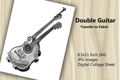 Transfer to Fabric Sheet - Double Guitar