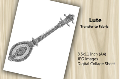 Transfer to Fabric Sheet - Lute