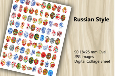 Digital Collage Sheet - Russian Style