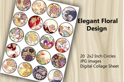 Digital Collage Sheet - Elegant Floral Design