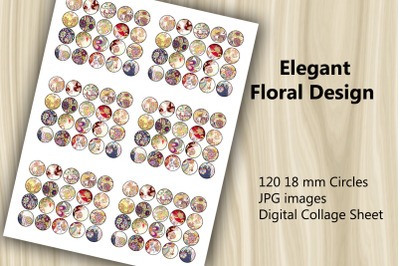 Digital Collage Sheet - Elegant Floral Design