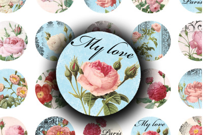 Digital Collage Sheet - Old Garden Roses