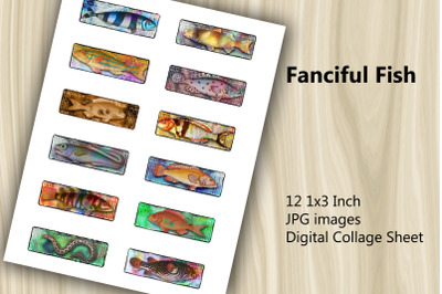 Digital Collage Sheet - Fanciful Fish