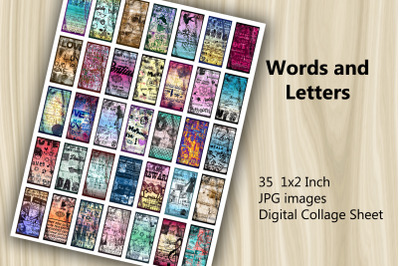 Digital Collage Sheet - Words and Letters