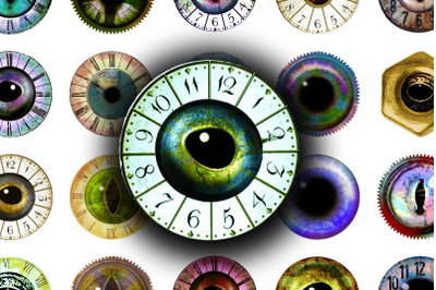 Digital Collage Sheet - Steampunk Eyes