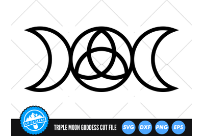 Triple Moon Goddess Triquetra SVG | Wiccan Cut File | Pagan SVG