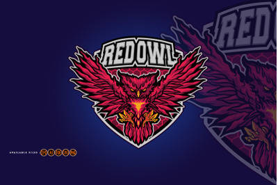 Red owl esports logo mascot