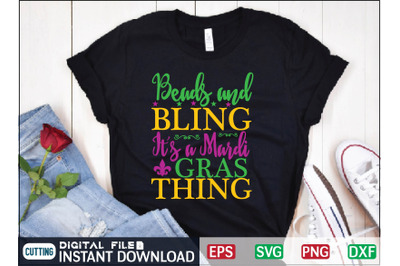 Beads and Bling It&#039;s a Mardi Gras Thing svg