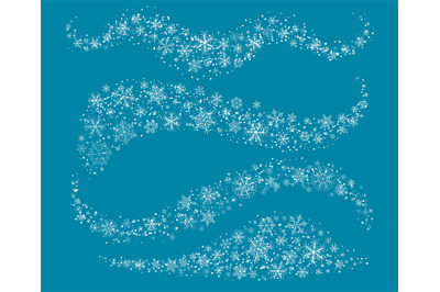 Snowflakes swirling curves