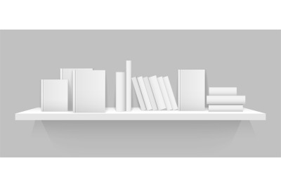 White 3d bookshelf