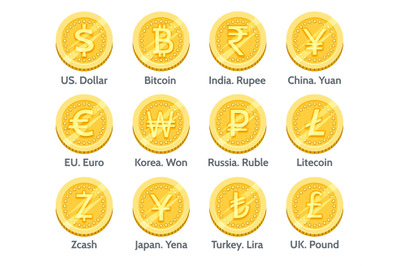 Gold currency coins