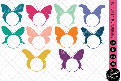 Butterfly Svg Monogram, Circle Frames