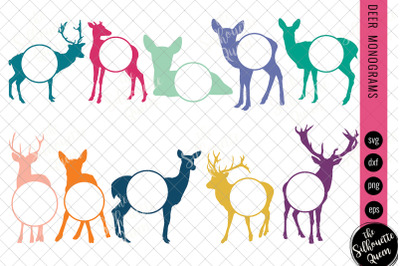 deer Svg Monogram, Circle Frames