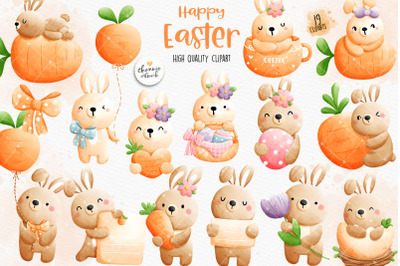 Easter Clipart, Easter Rabbit Clipart, Rabbit Clipart, Easter Clipart,