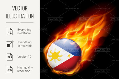 Round glossy icon of Philippines