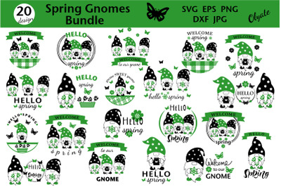 Spring Gnomes Bundle. Hello Spring SVG. Spring Signs.