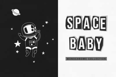 Space baby - nursery monochrome collection
