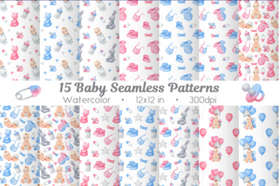 Baby collection of seamless patterns