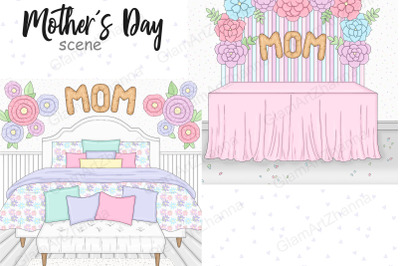 Mother&#039;s Day Pastel Scene