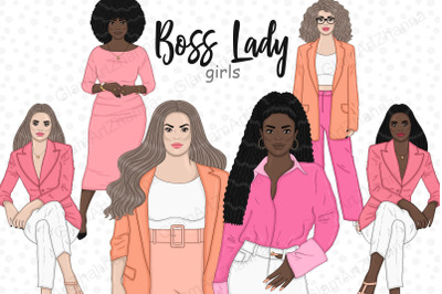 Boss Babe Clipart Bundle | Planner GIrl Illustration