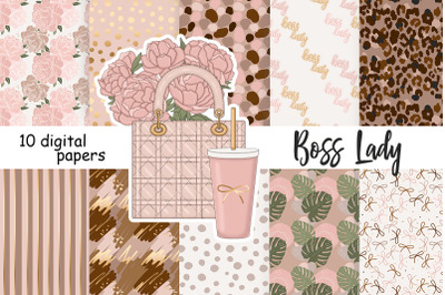 Boss Lady Digital Paper | Girl Boss Background