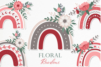 Floral Rainbow Clipart