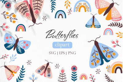 Floral Butterfly clipart