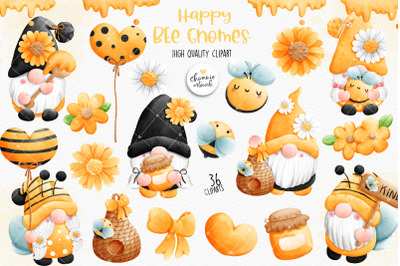 Bee gnome clipart,  gnome bee clipart, honey bee clipart, gnome clipart, Spring gnome clipart