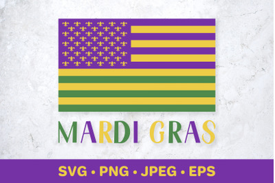 American flag Mardi Gras