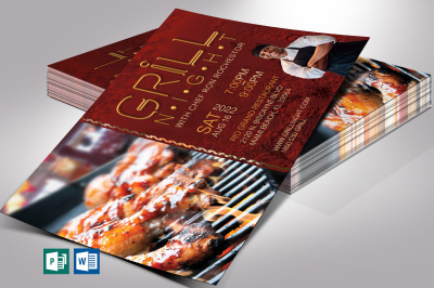 Grill Night Flyer Word Publisher Template