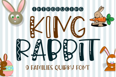 King Rabbit Handwritten Font - 9 Styles Fun Playful Font