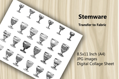 Transfer to Fabric Sheet - Stemware