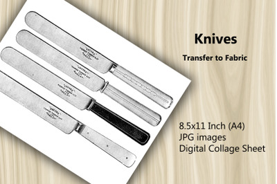 Transfer to Fabric Sheet - Knives